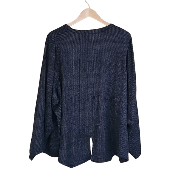 VINTAGE PRISA Boxy Tunic Top L XL 1X 2X Oversized Shirt Artsy Black Lagenlook - Picture 4 of 15